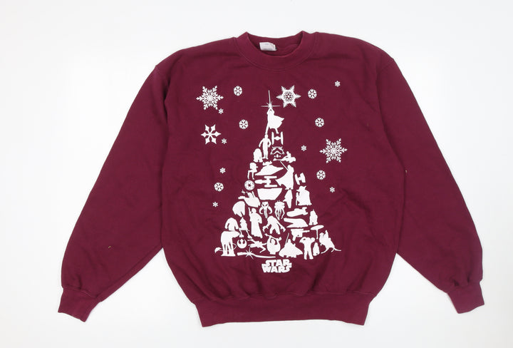 Fruit of the Loom Star Wars Women's Burgundy Christmas Sweatshirt Medium