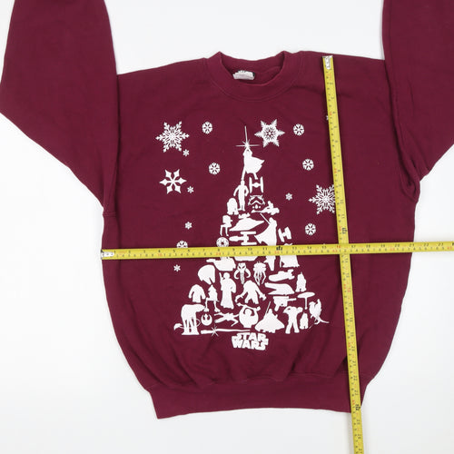 Fruit of the Loom Star Wars Women's Burgundy Christmas Sweatshirt Medium