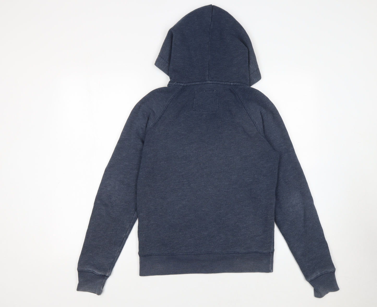 Jack Wills Womens Blue Full Zip Hoodie UK 10 Cotton Blend Casual