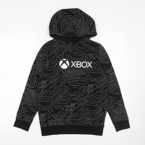 F&F Boys Black Xbox Pullover Hoodie 10-11 Years Graphic Gamer Sweatshirt