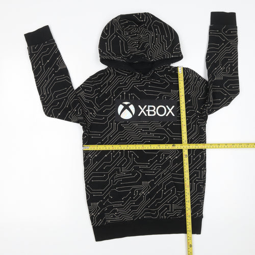 F&F Boys Black Xbox Pullover Hoodie 10-11 Years Graphic Gamer Sweatshirt
