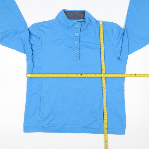Cotton Traders Women’s Bright Blue Henley Sweatshirt Size 18