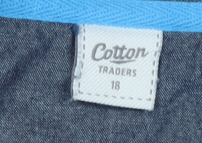 Cotton Traders Women’s Bright Blue Henley Sweatshirt Size 18