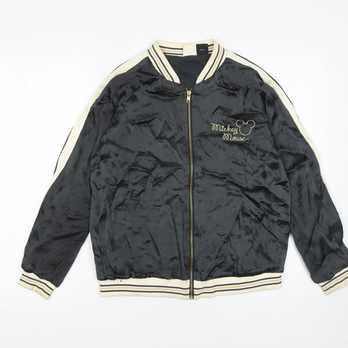 Zara Girls Black Mickey Mouse Bomber Jacket 13-14 Years