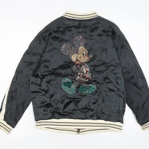 Zara Girls Black Mickey Mouse Bomber Jacket 13-14 Years
