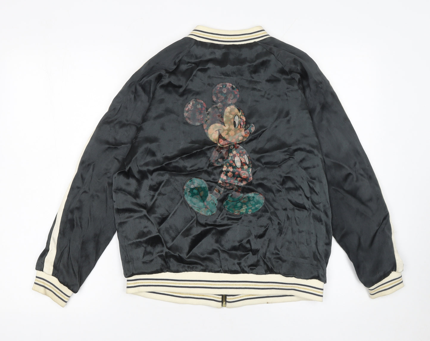 Zara Girls Black Mickey Mouse Bomber Jacket 13-14 Years