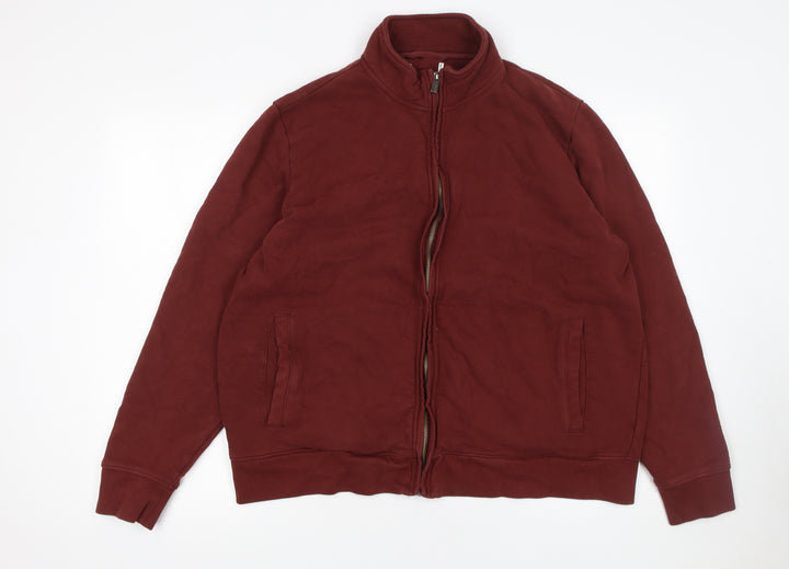 Marks and Spencer Men’s Red 2XL Full Zip Cotton Sweatshirt
