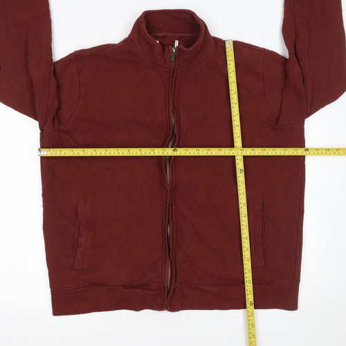 Marks and Spencer Men’s Red 2XL Full Zip Cotton Sweatshirt