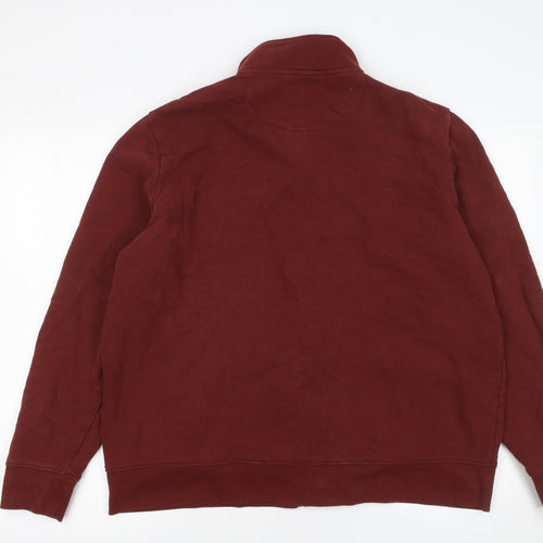 Marks and Spencer Men’s Red 2XL Full Zip Cotton Sweatshirt