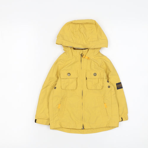Next Boys Yellow Hooded Parka Jacket 2 Years Lined Cotton Nylon Spring Coat