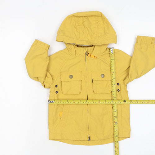 Next Boys Yellow Hooded Parka Jacket 2 Years Lined Cotton Nylon Spring Coat