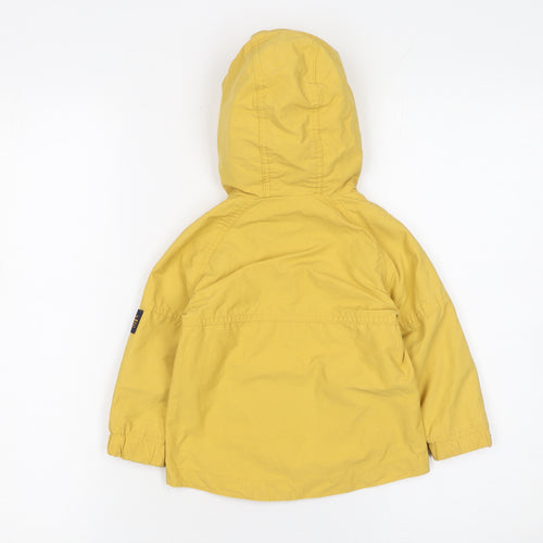 Next Boys Yellow Hooded Parka Jacket 2 Years Lined Cotton Nylon Spring Coat