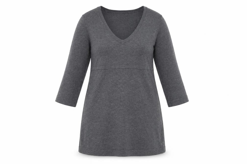 Crew Clothing Co. Women’s Grey Knit V-Neck Belted Sweater Dress Size 12