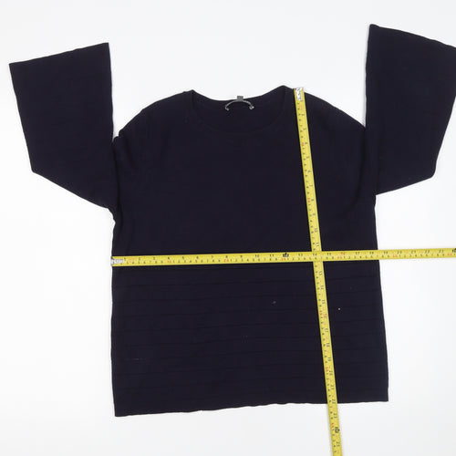 Laura Ashley Women Blue Cotton Modal Long Sleeve Jumper UK 10