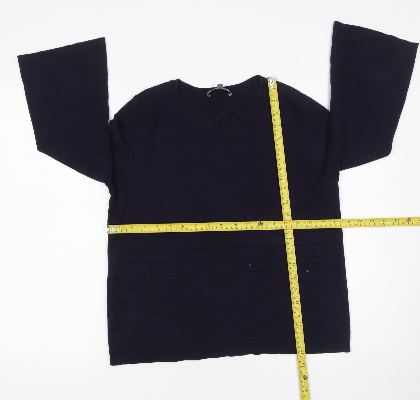 Laura Ashley Women Blue Cotton Modal Long Sleeve Jumper UK 10