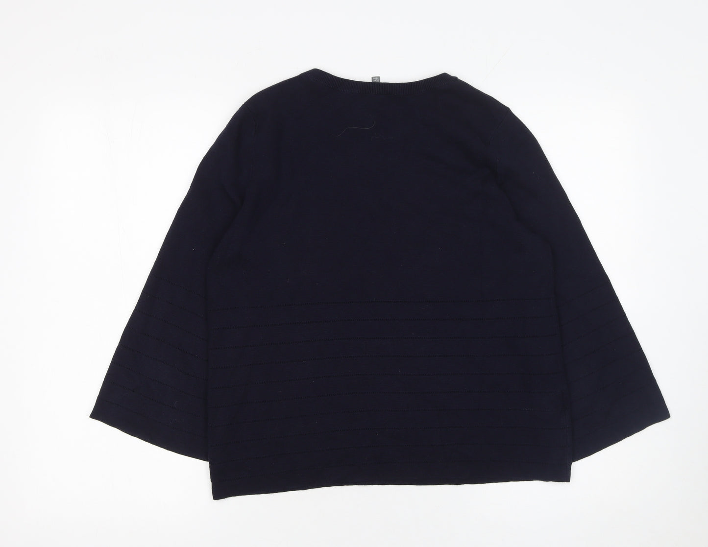Laura Ashley Women Blue Cotton Modal Long Sleeve Jumper UK 10