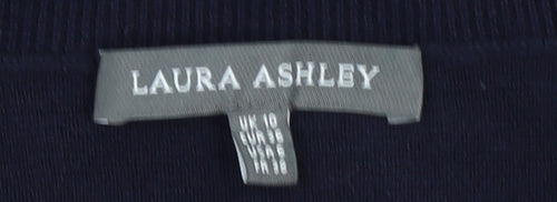 Laura Ashley Women Blue Cotton Modal Long Sleeve Jumper UK 10