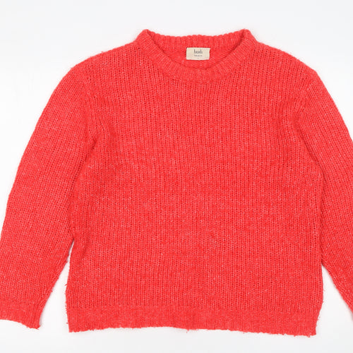 Hush Womens Red Chunky Knit Wool Blend Pullover Jumper Size S