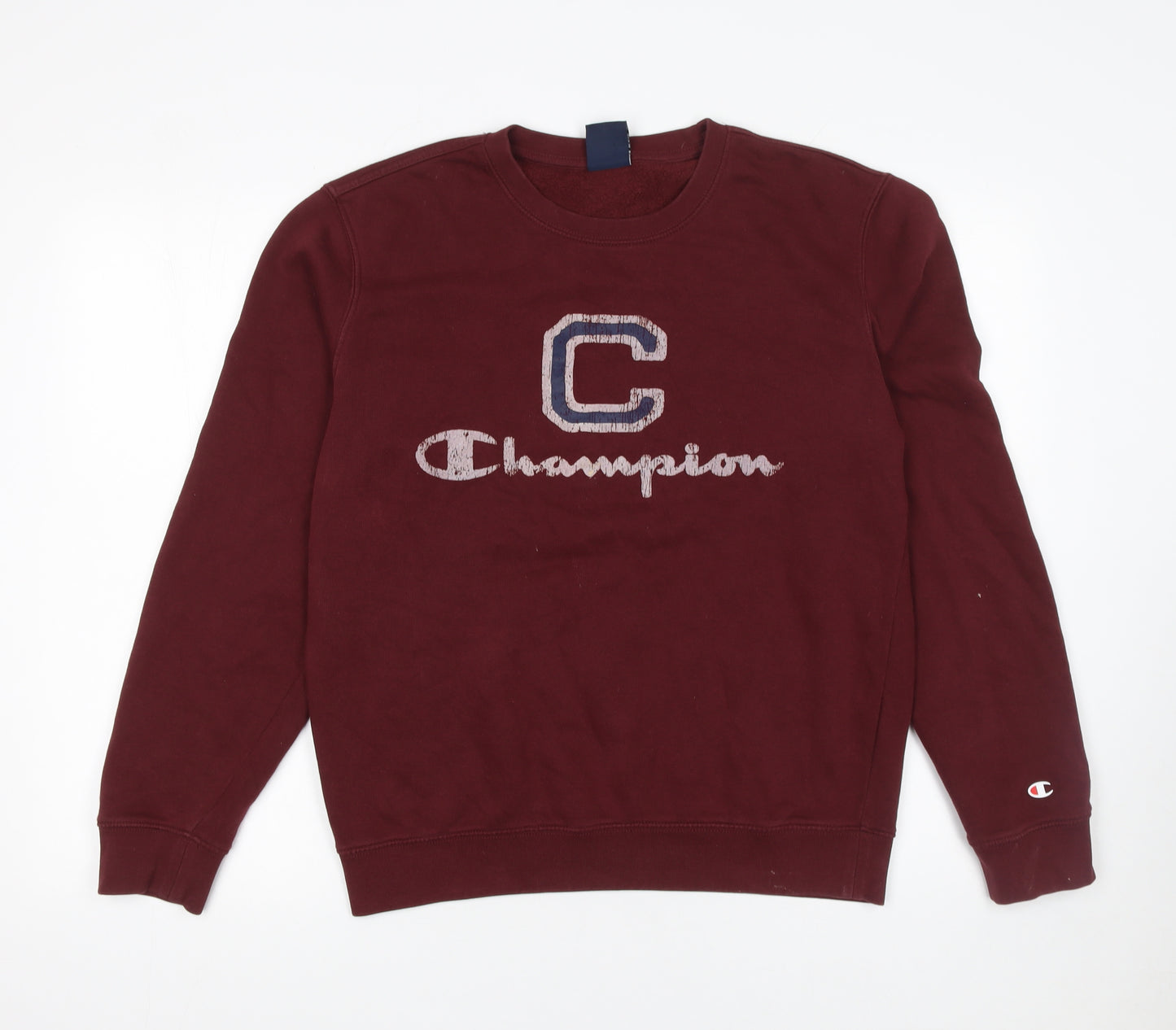 Champion Women’s Burgundy Pullover Sweatshirt Medium Cotton Blend Graphic Logo