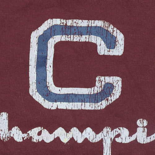 Champion Women’s Burgundy Pullover Sweatshirt Medium Cotton Blend Graphic Logo
