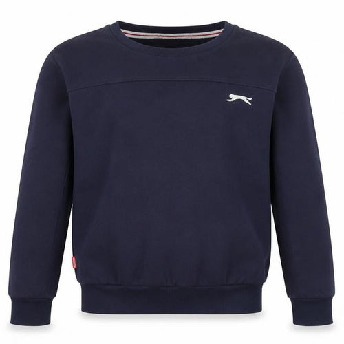 Slazenger Boys Navy Blue Sweatshirt 9-10 Years Crew Neck Cotton Blend