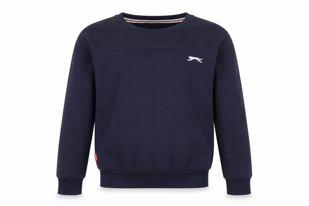 Slazenger Boys Navy Blue Sweatshirt 9-10 Years Crew Neck Cotton Blend