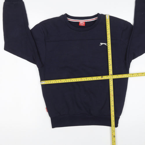 Slazenger Boys Navy Blue Sweatshirt 9-10 Years Crew Neck Cotton Blend