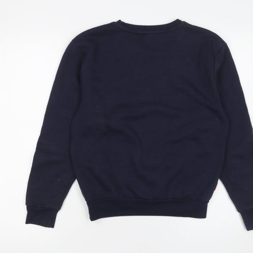 Slazenger Boys Navy Blue Sweatshirt 9-10 Years Crew Neck Cotton Blend