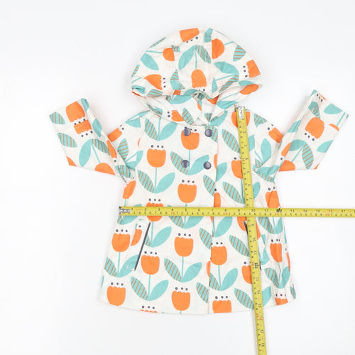 Next Unisex Baby Multicoloured 9-12 Months Hooded Floral Cotton Rain Coat