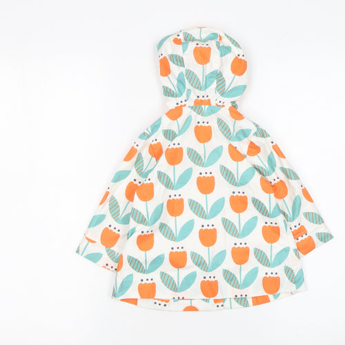 Next Unisex Baby Multicoloured 9-12 Months Hooded Floral Cotton Rain Coat