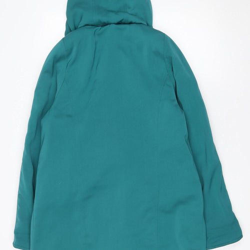 Isle Women’s Teal Hooded Quilted Jacket Size 10 Polyester Mid-Length