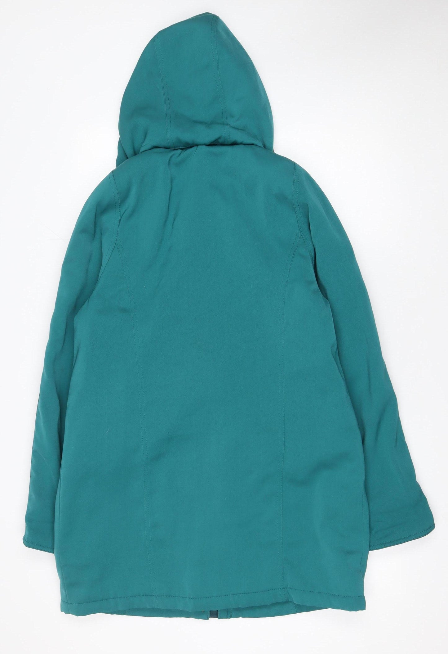 Isle Women’s Teal Hooded Quilted Jacket Size 10 Polyester Mid-Length