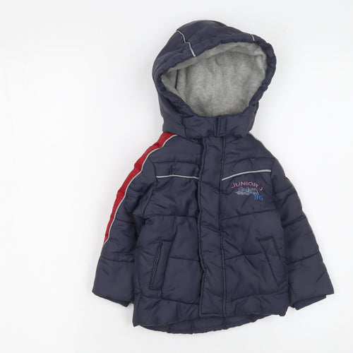 Designers at Debenhams Boys Blue Hooded Puffer Jacket 12-18 Months