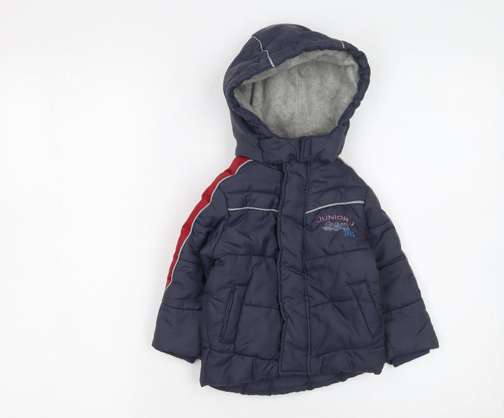 Designers at Debenhams Boys Blue Hooded Puffer Jacket 12-18 Months