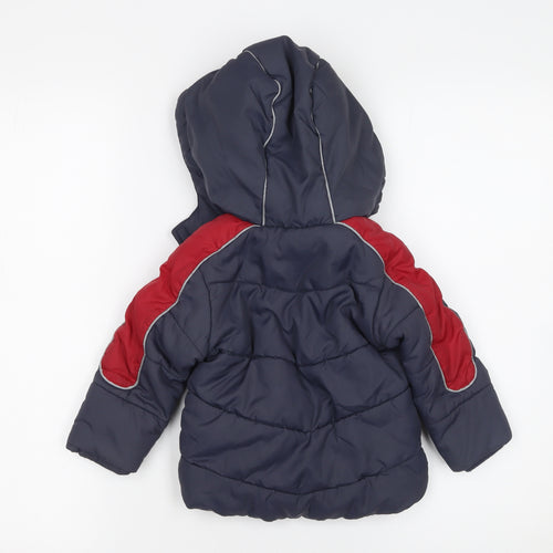 Designers at Debenhams Boys Blue Hooded Puffer Jacket 12-18 Months