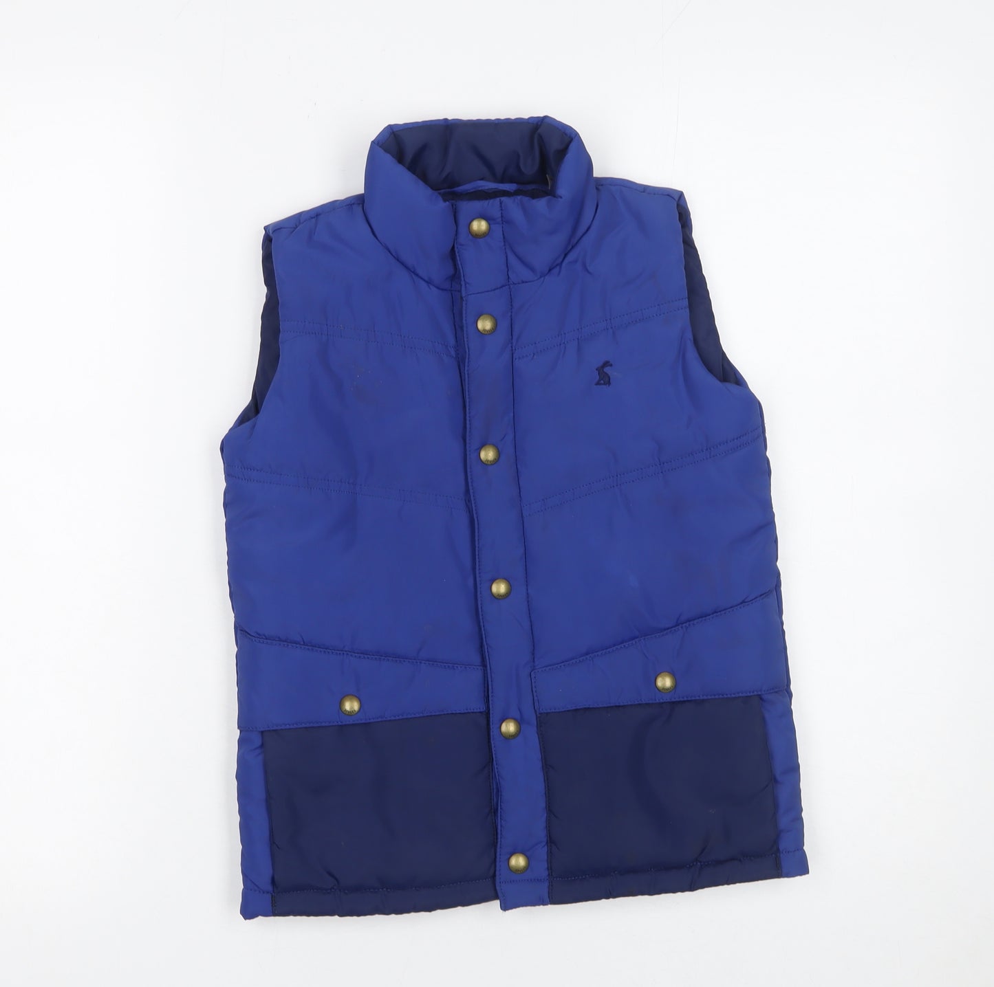 Joules Boys Blue Padded Bodywarmer Gilet 7 Years Polyester Snap Fastening