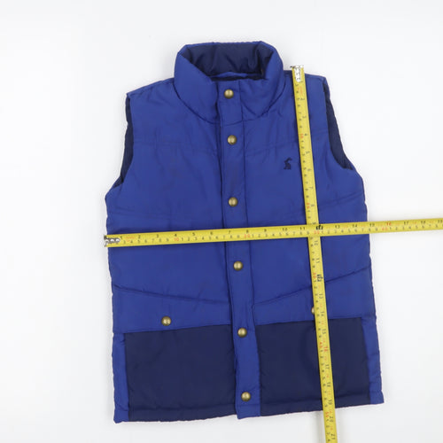 Joules Boys Blue Padded Bodywarmer Gilet 7 Years Polyester Snap Fastening