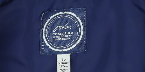 Joules Boys Blue Padded Bodywarmer Gilet 7 Years Polyester Snap Fastening
