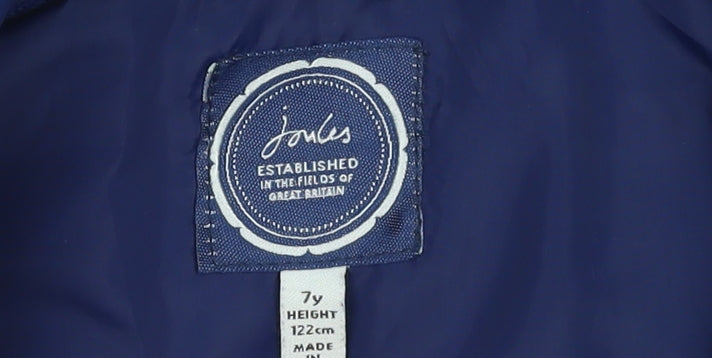 Joules Boys Blue Padded Bodywarmer Gilet 7 Years Polyester Snap Fastening