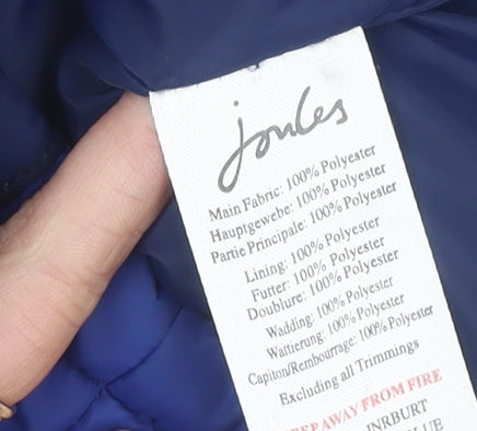 Joules Boys Blue Padded Bodywarmer Gilet 7 Years Polyester Snap Fastening