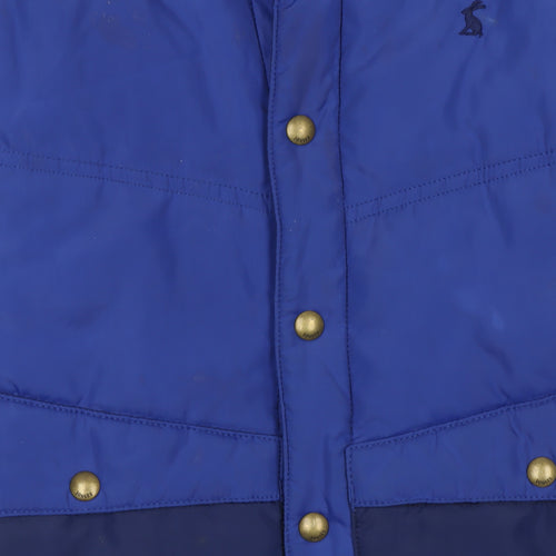 Joules Boys Blue Padded Bodywarmer Gilet 7 Years Polyester Snap Fastening