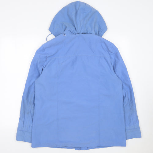 Cotswold Collections Women's Blue Hooded Mid-Length Rain Jacket Size 14