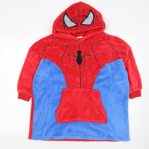 Marks and Spencer Boys Red Blue Spider-Man Fleece Hooded Robe 7-8 Years