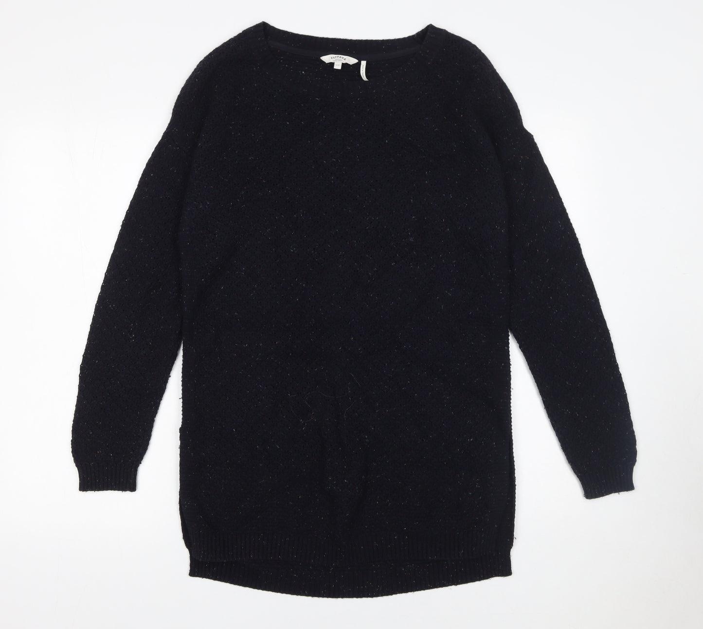 FatFace Womens Blue Crew Neck Long Sleeve Wool Blend Pullover Jumper Size 12