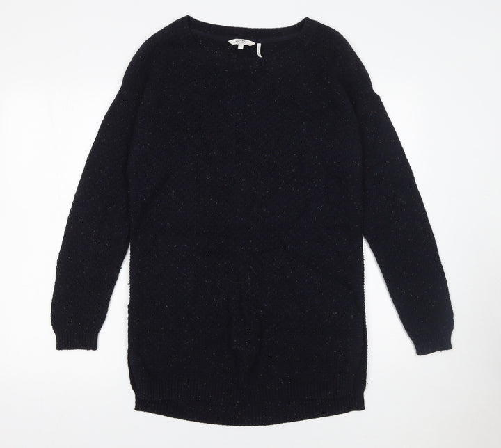 FatFace Womens Blue Crew Neck Long Sleeve Wool Blend Pullover Jumper Size 12