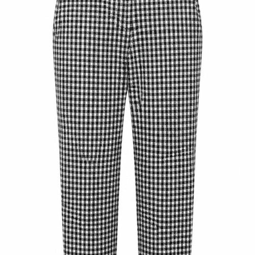 ZARA Women’s Black Check Cotton Blend Straight Trousers Size S