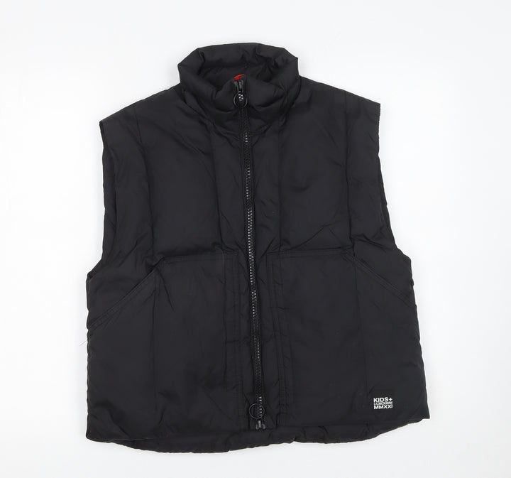 Zara Girls Black Puffer Waistcoat Size 146 Sleeveless Quilted Gilet