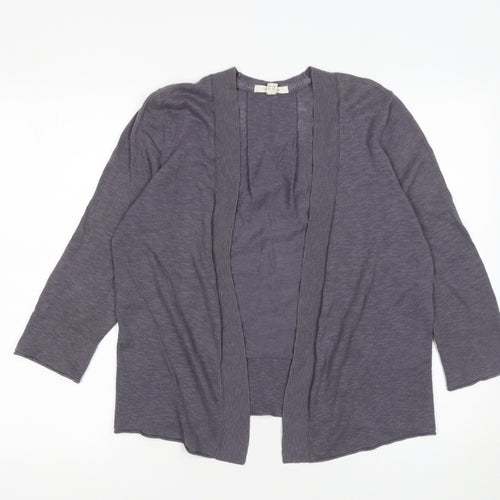 White Stuff Women Grey Cotton Linen Cardigan Size 10