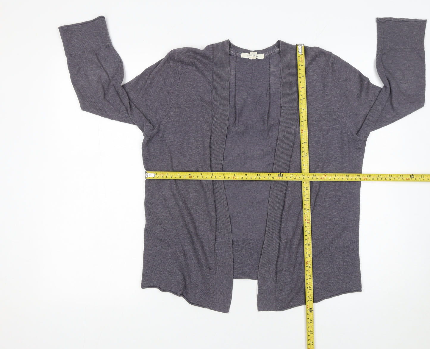White Stuff Women Grey Cotton Linen Cardigan Size 10