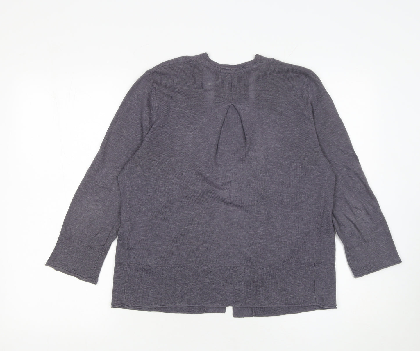 White Stuff Women Grey Cotton Linen Cardigan Size 10